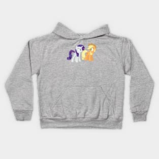 Shocked Rarity and Applejack exchange looks Kids Hoodie